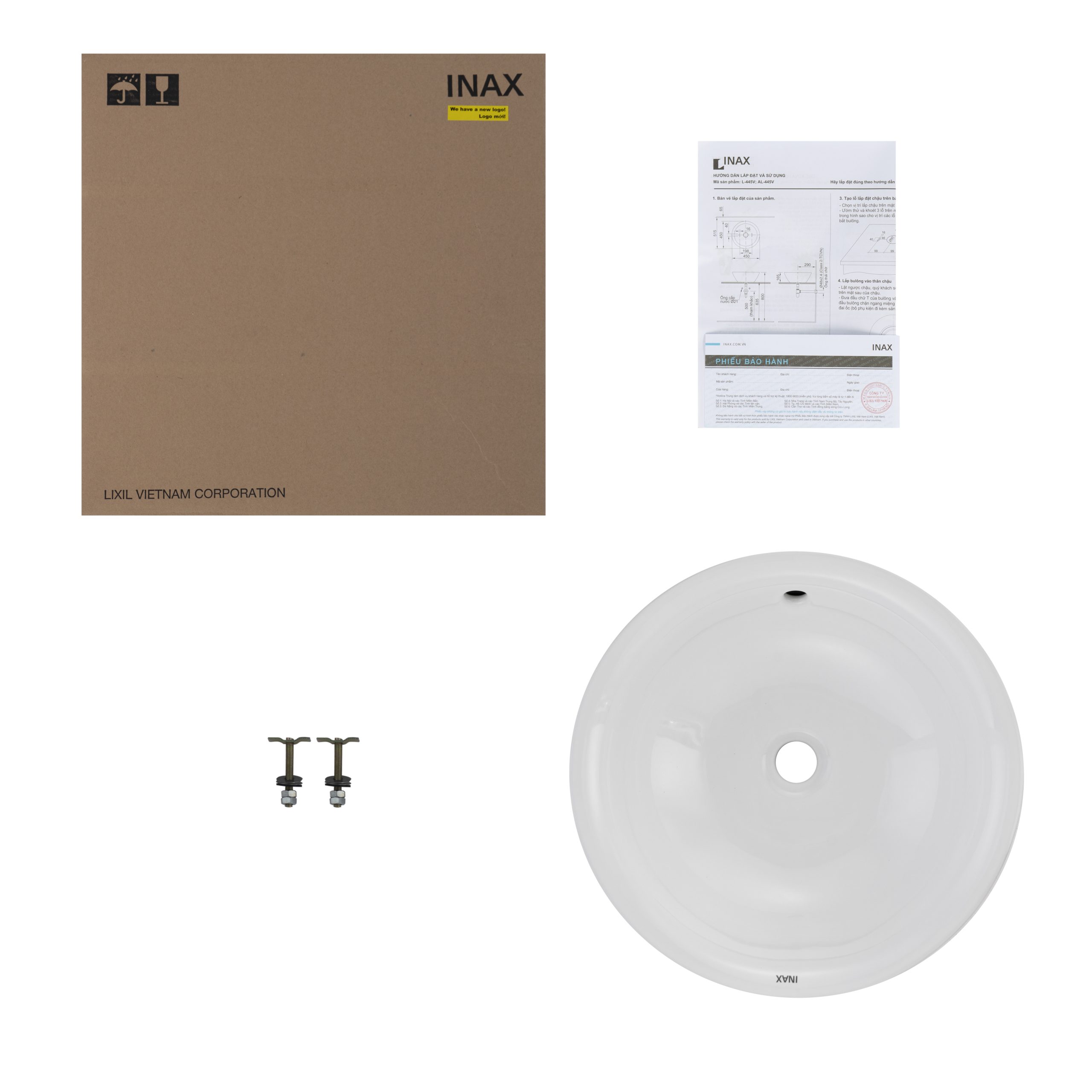 Chậu Rửa Lavabo Inax AL-295V (AL295V) Đặt Bàn Tròn Aqua Ceramic - Ảnh 2