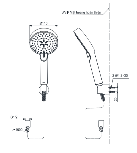 Vòi Sen TOTO TBV09400V/TBW07009A Nhiệt Độ Tay Sen Massage 3 Chế Độ - Ảnh 4
