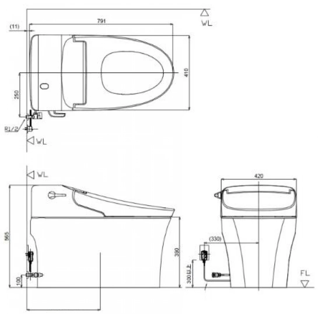 Bồn Cầu Điện Tử American Standard WP-5017 (WP5017) Aerozen G2 - Ảnh 4
