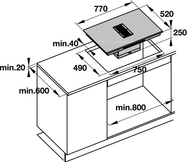 ban-ve-bep-dien-tu-hafele-ihh77a Bản vẽ bếp điện từ IHH77A kết hợp hút mùi Hafele 4 vùng nấu