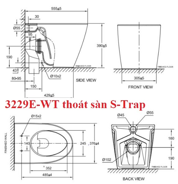 ban-ve-bon-cau-american-3229e-wt-thoat-san Bản vẽ bàn cầu American Standard 3229E WT đặt sàn thoát sàn