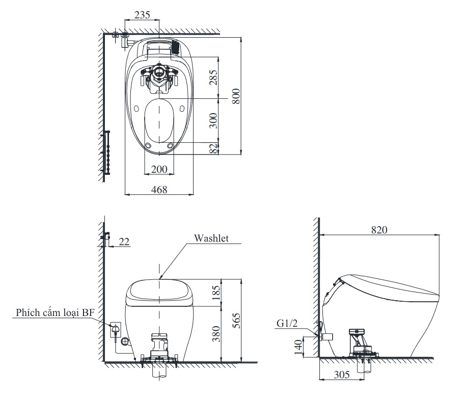 ban-ve-bon-cau-toto-cs901kvt-nw1 Bản vẽ bồn cầu tự xả CS901KVT TOTO