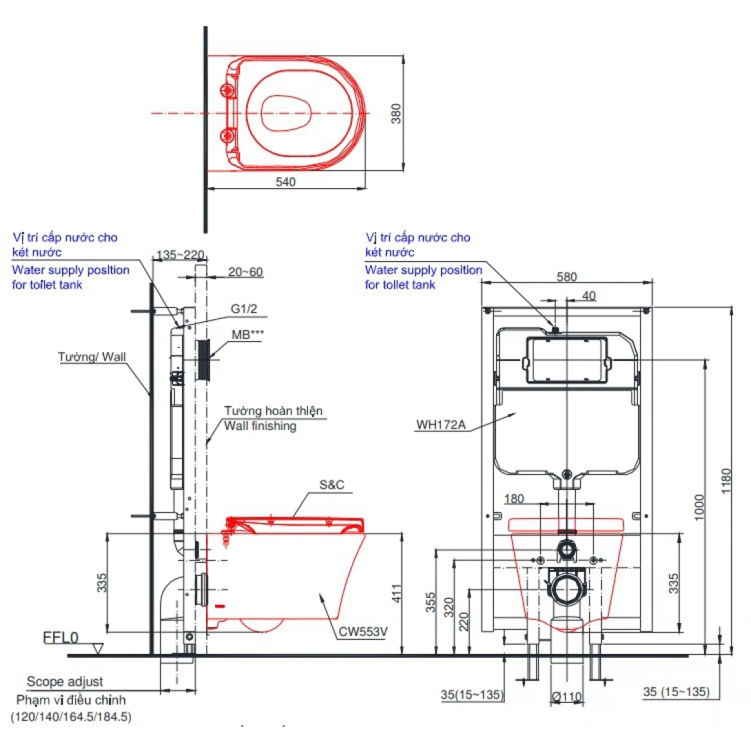 Bồn Cầu TOTO CW553/WH172A/TC384CVK/MB174P#WH Treo Tường - Ảnh 2