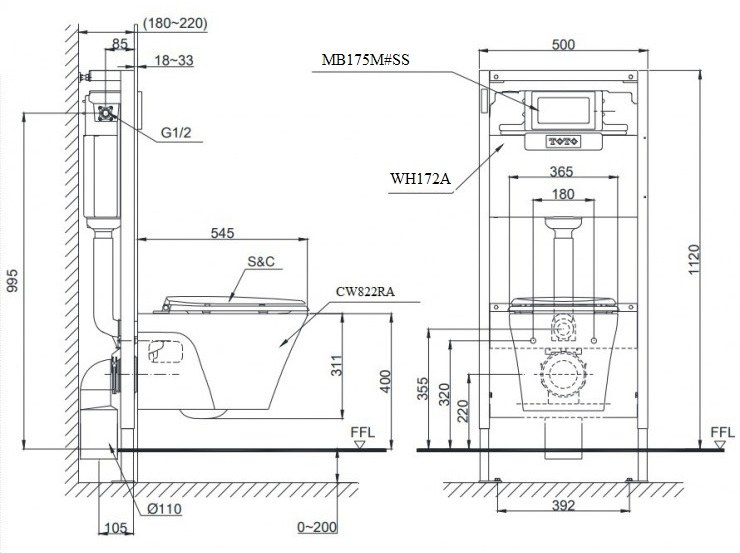 ban-ve-bon-cau-toto-cw822ra-tc385vs-wh172a-mb175m-ss Bản vẽ kỹ thuật bệt két âm Toto CW822RA-TC385VS-WH172A-MB175M#SS