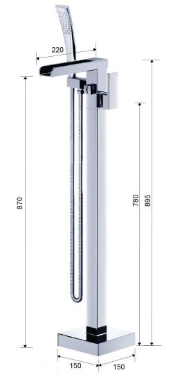 ban-ve-caesar-as689c Bản vẽ kích thước vòi sen đặt sàn Caesar AC689C