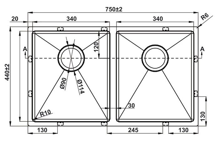 ban-ve-chau-bep-hafele-567-1 Bản vẽ chậu inox Hafele 567.23.040 HS19 SSN2S90L 2 hộc