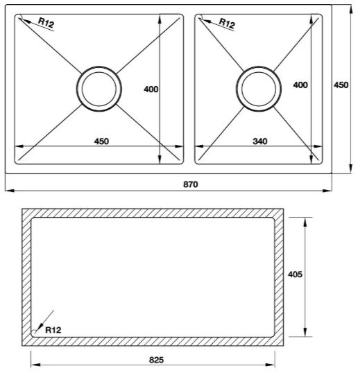 ban-ve-chau-bep-hafele-hs-sd8745 Bản vẽ chậu đá HS SD8745 Hafele 2 hộc