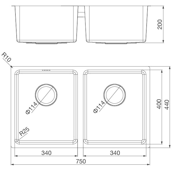 ban-ve-chau-bep-malloca-ms-6075 Bản vẽ kỹ thuật chậu inox 304 Malloca MS 6075 rửa chén bát