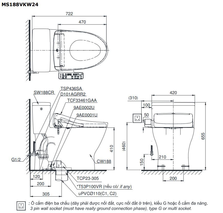 ban-ve-kich-thuoc-bon-cau-cs188vkw24-1 Bản vẽ kích thước bồn cầu MS188VKW24