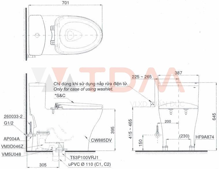 ban-ve-ky-thuat-bon-cau-toto-ms885dt2 Bản vẽ kỹ thuật bàn cầu TOTO MS885DT2