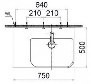 ban-ve-lavabo-caesar-lf5374 Bản vẽ kích thước lavabo LF5374 Caesar treo tường - đặt bàn