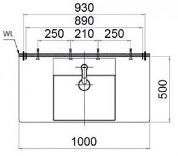 ban-ve-lavabo-caesar-lf5386 Bản vẽ kích thước lavabo LF5386 Caesar treo tường - đặt bàn