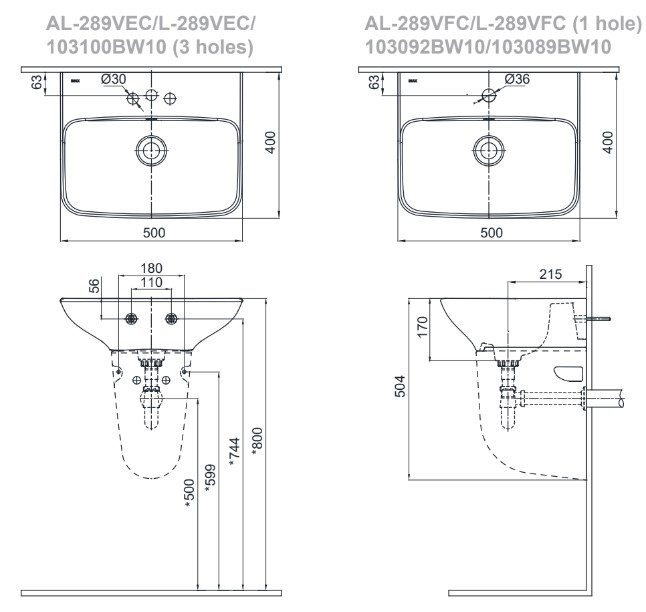 ban-ve-lavabo-inax-al-289v-l-288vc Bản vẽ chậu lavabo Inax AL-289VEC & AL-289VFC