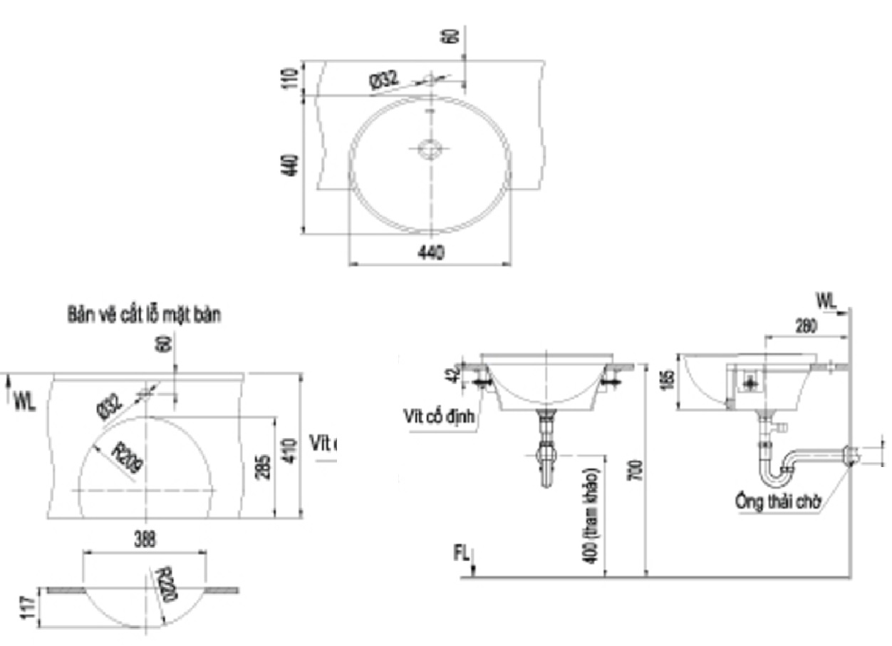 ban-ve-lavabo-inax-l-333v Bản vẽ bồn rửa mặt lavabo INAX L333V