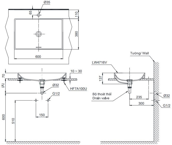 ban-ve-lavabo-toto-lt4716g17 Bản vẽ chậu rửa mặt TOTO LT4716 G17