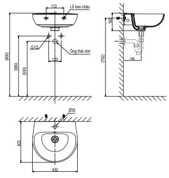 ban-ve-lavabo-viglacera-v523 Bản vẽ kích thước lavabo V523 Viglacera