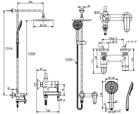 ban-ve-merican-standard-wf-9089e Bản vẽ kỹ thuật sen cây American WF 9089 E