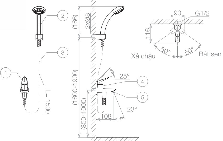 ban-ve-sen-tam-viglacera-vg503 Bản vẽ kỹ thuật vòi sen tắm lạnh VG503