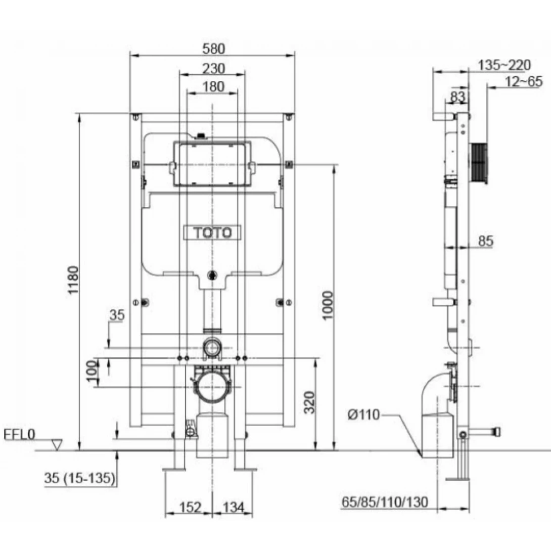 Két Nước Và Khung Âm Tường TOTO WH172AT - Ảnh 2