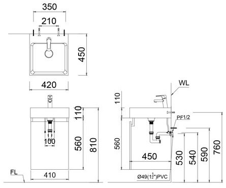 ban-ve-tu-lavabo-caesar-l5261-eh05261av Bản vẽ kích thước tủ chậu rửa Caesar LF5261 EH15261AV