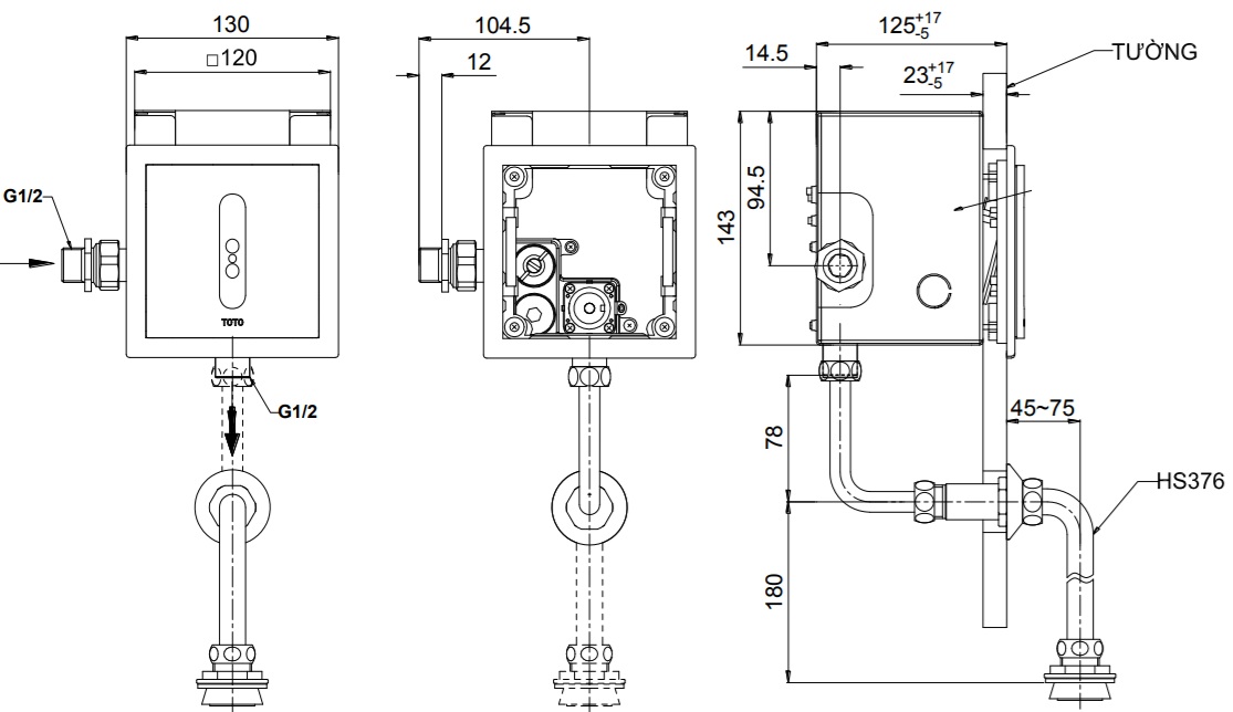 ban-ve-van-xa-tieu-toto-ttue602dn-cam-ung-am-tuong-2 Bản vẽ van xả tiểu nam TTUE602DN TOTO âm tường