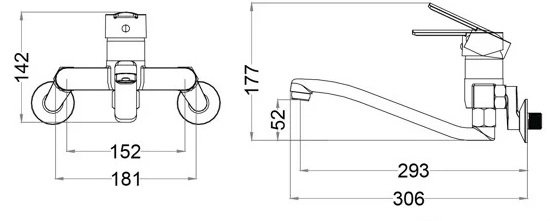 ban-ve-voi-caesar-k376c Bản vẽ kích thước vòi rửa chén K376C CAESAR