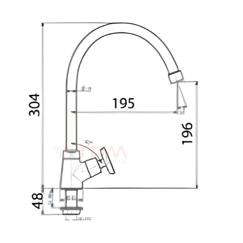 ban-ve-voi-rua-chen-lanh-american-standard-wf-t706 Bản vẽ kích thước vòi rửa bát WF T706 American
