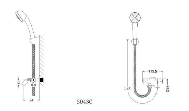 ban-ve-voi-sen-lanh-caesar-s043c Bản vẽ kỹ thuật vòi sen Caesar S 043C