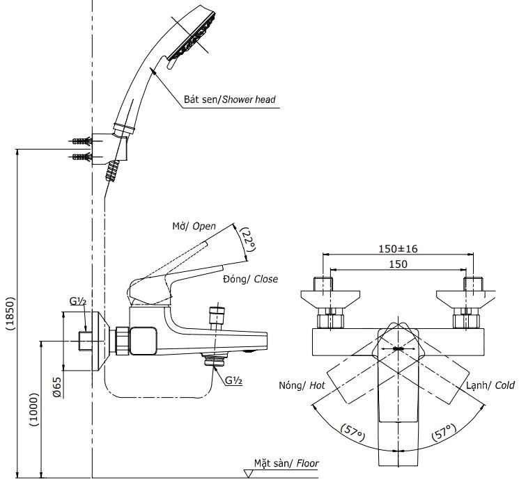 ban-ve-voi-sen-toto-tbg10302v-dgh104zr Bản vẽ bộ vòi sen TBG10302V+DGH104ZR TOTO