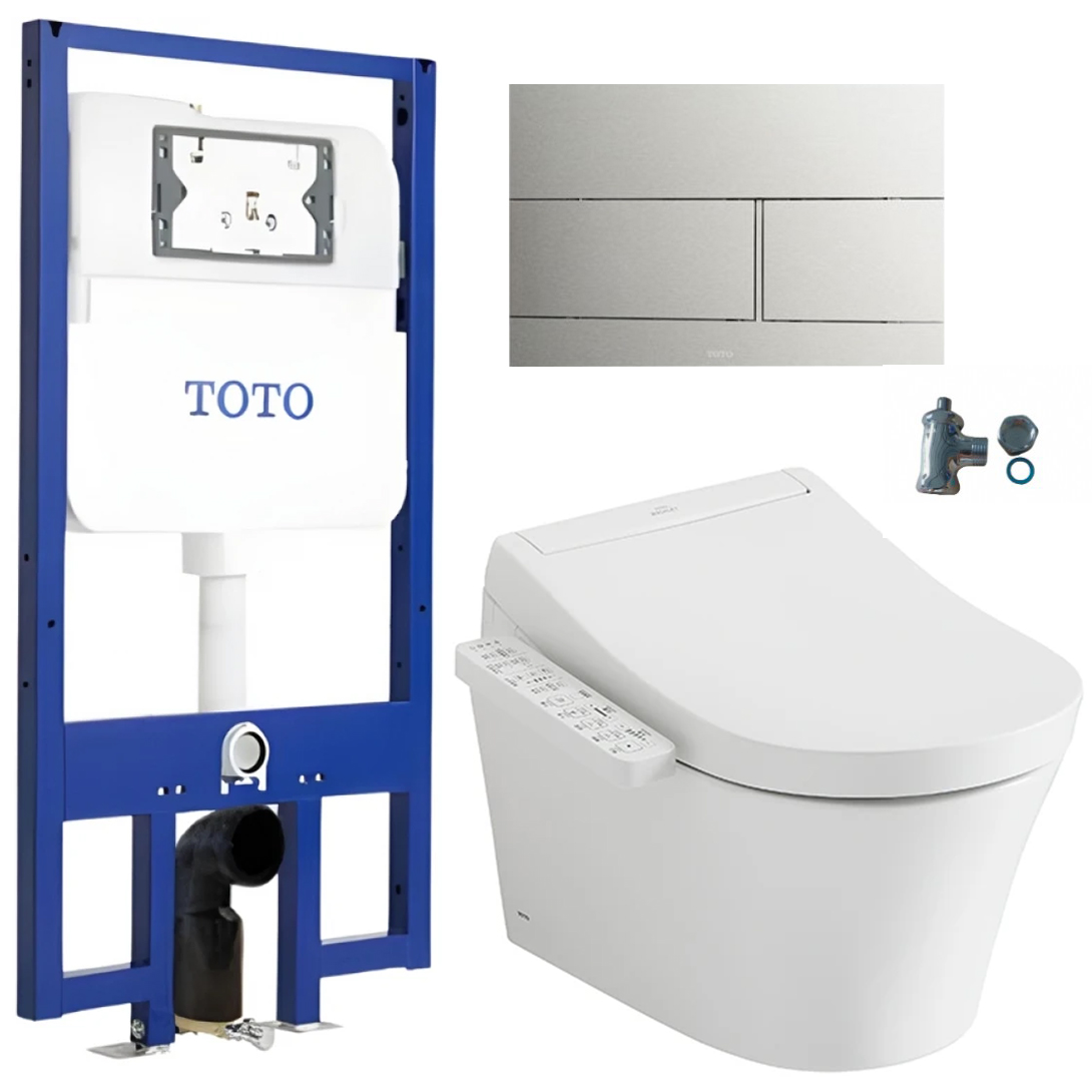 Bồn Cầu TOTO CW553C#XW/TCF33370GAA#NW1/WH172AT/TCA465/MB171M#SS Treo Tường Giấu Dây