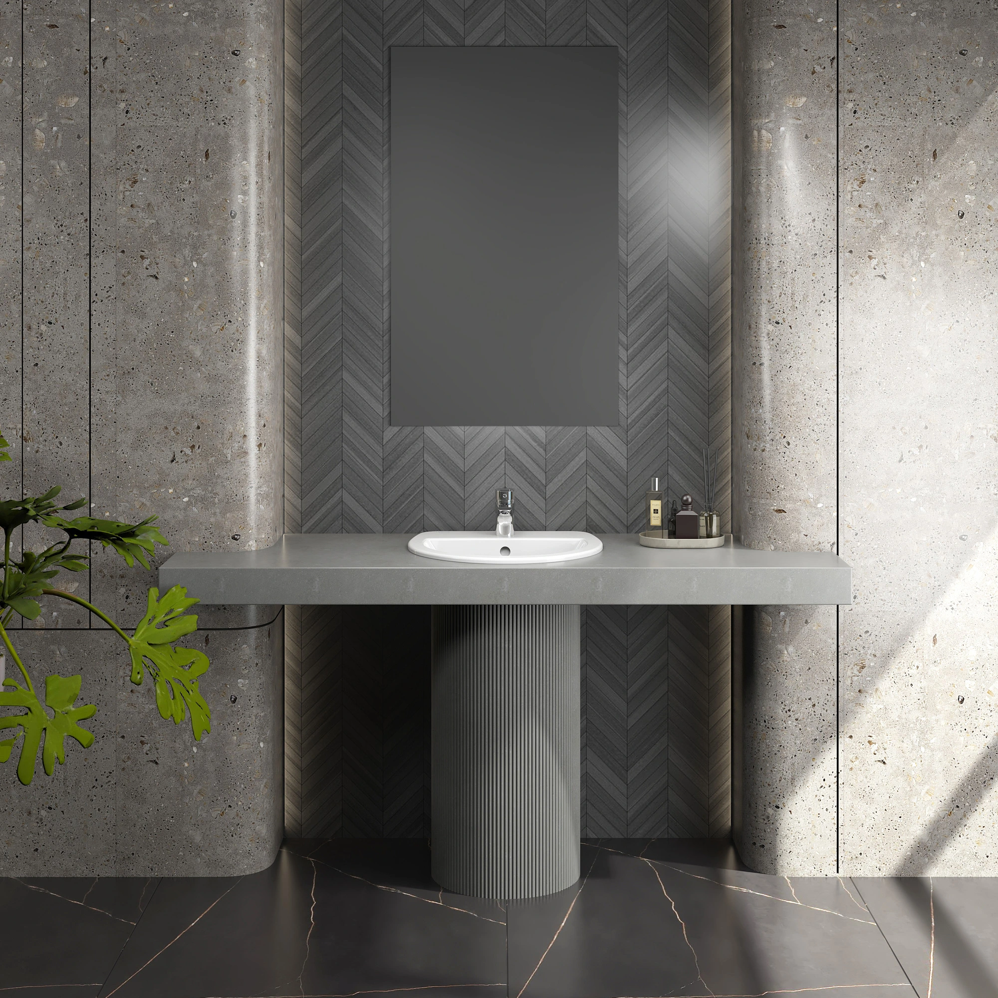 Chậu Rửa Lavabo Viglacera CD12 Âm Bàn Dương Vành 495x440mm - Ảnh 2