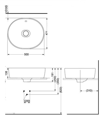 chau-dat-ban-toto-lw760lb Bản vẽ kỹ thuật chậu lavabo TOTO LW760LB