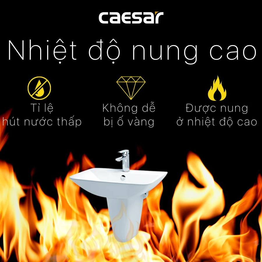 Chậu Rửa Lavabo Caesar L2365 Treo Tường 600x480 mm - Ảnh 5