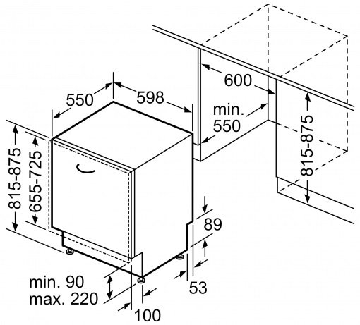 may-rua-bat-bosch-smv4hcx48e-ban-ve Bản vẽ kích thước máy rửa chén SMV4HCX48E Bosch âm tủ