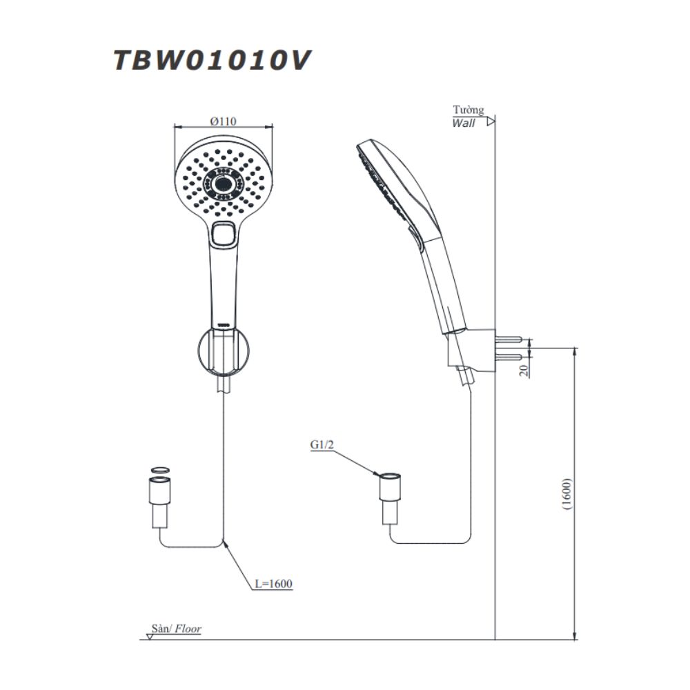 Vòi Sen Tắm Nhiệt Độ TOTO TBV10400V/TBW01010V - Ảnh 4