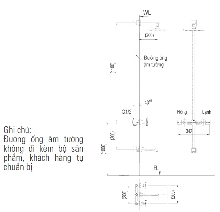 v81c Bản vẽ kỹ thuật vòi sen tắm INAX BFV-81SEW