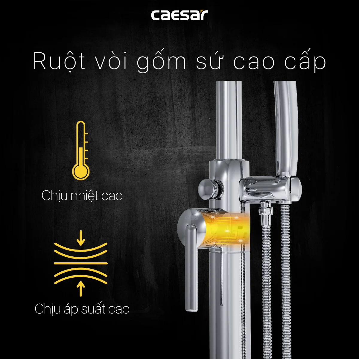 Combo Bồn Tắm Kèm Vòi CAESAR AT0750 + AS489C Đặt Sàn 1.5M - Ảnh 8