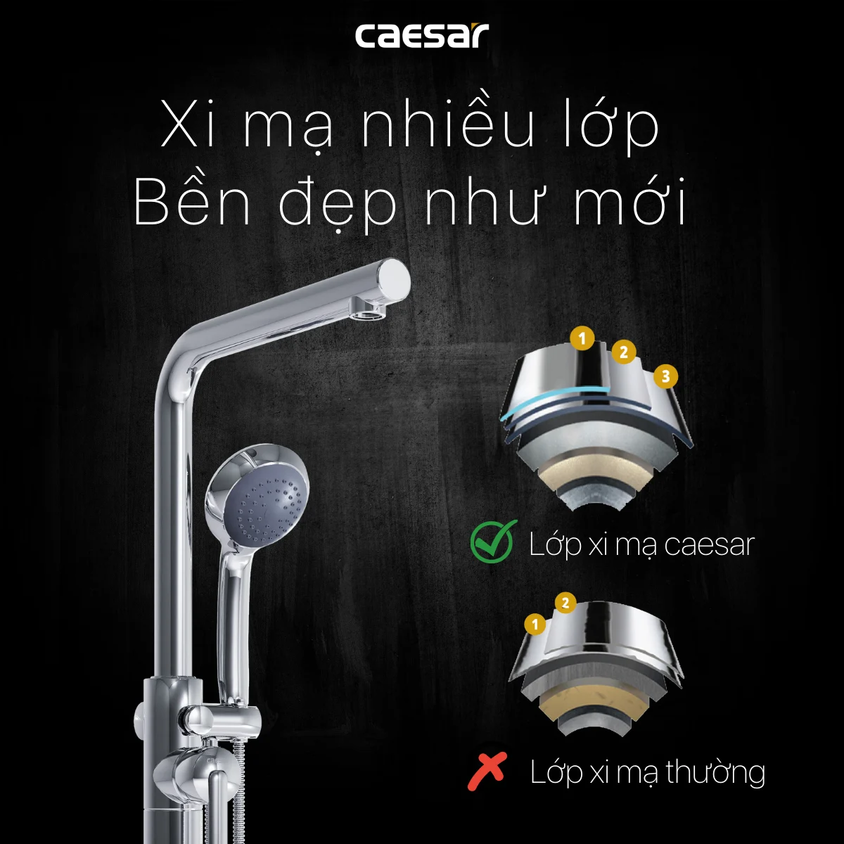 Combo Bồn Tắm Kèm Vòi CAESAR AT0750 + AS489C Đặt Sàn 1.5M - Ảnh 9