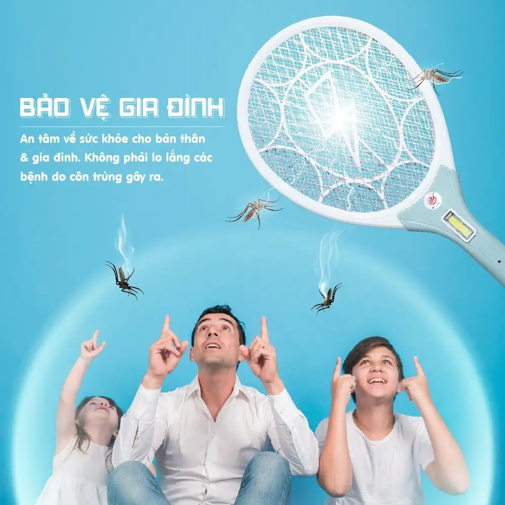 Vợt Muỗi Akimi Cao Cấp - Nhỏ Gọn, Tiện Lợi, Diệt Muỗi Nhanh Chóng