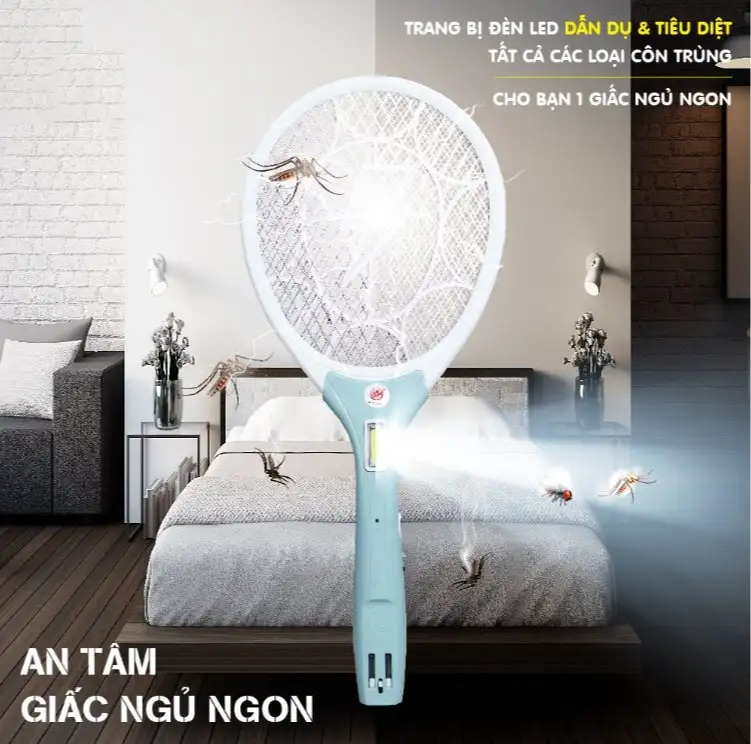 Vợt Muỗi Akimi Cao Cấp - Nhỏ Gọn, Tiện Lợi, Diệt Muỗi Nhanh Chóng