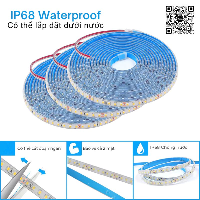 Led dây DC 12V IP68 14.4W/m (Cuộn 5m - dùng ngoài trời) | AKST-1214IP68