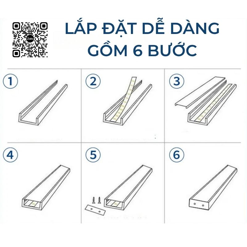 Thanh Nhôm LED Lắp Âm Loại Dày - Dài 2m | A605