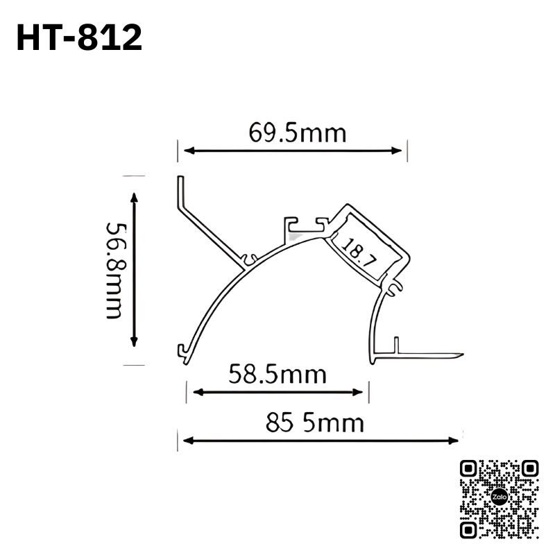 Thanh Nhôm Phào Chỉ Hắt Trần Lắp Âm 2m | HT-812 - Ảnh 3