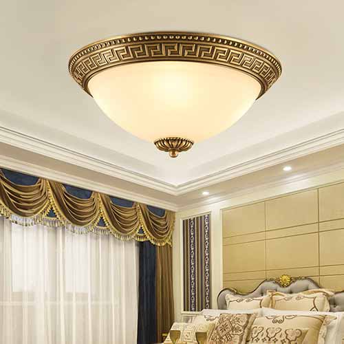 EURO - Đèn Ốp Trần Đồng Nguyên Chất Tròn Hy Lạp | EUOC-001.A - Ảnh 2