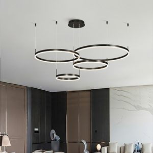 ADR - Đèn Thả Hiện Đại 4 Vòng Ø200 Ø400 Ø600 Ø800 | TL-7001/4BK