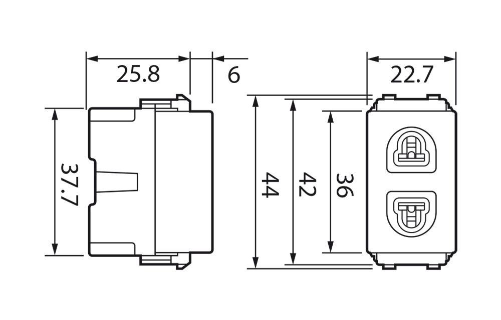 80145-wide-wev1091sw-dims Panasonic FullWide | Ổ Cắm Đơn Dùng Cho Phích Cắm Tròn | WEG1090SW