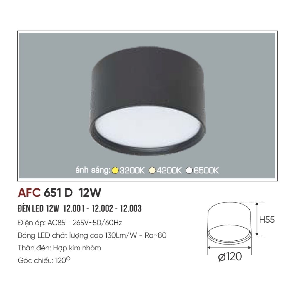 Anfaco – Đèn Lon Nổi Tròn 12W | AFC 651 - Ảnh 5