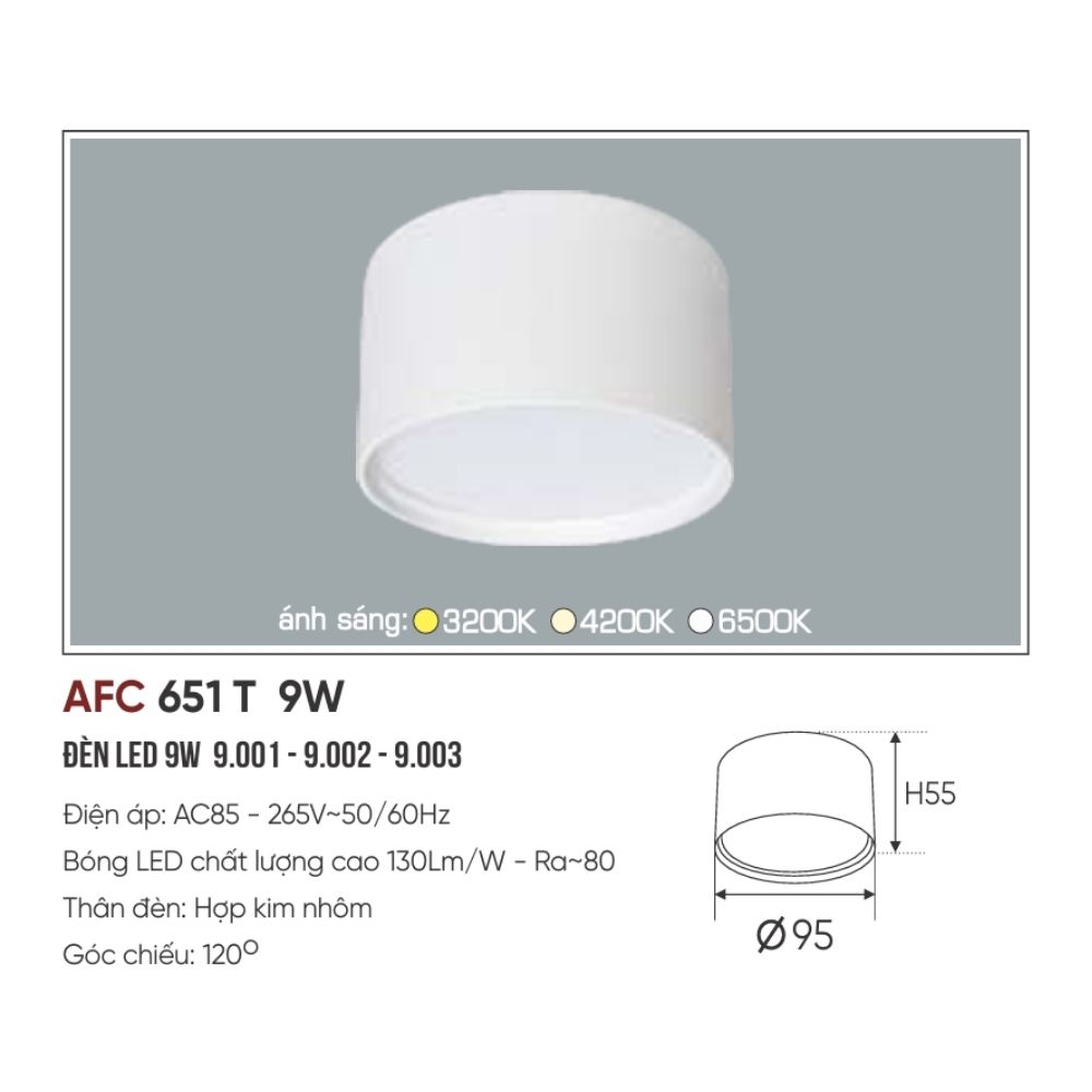 Anfaco – Đèn Lon Nổi Tròn 9W | AFC 651 - Ảnh 4