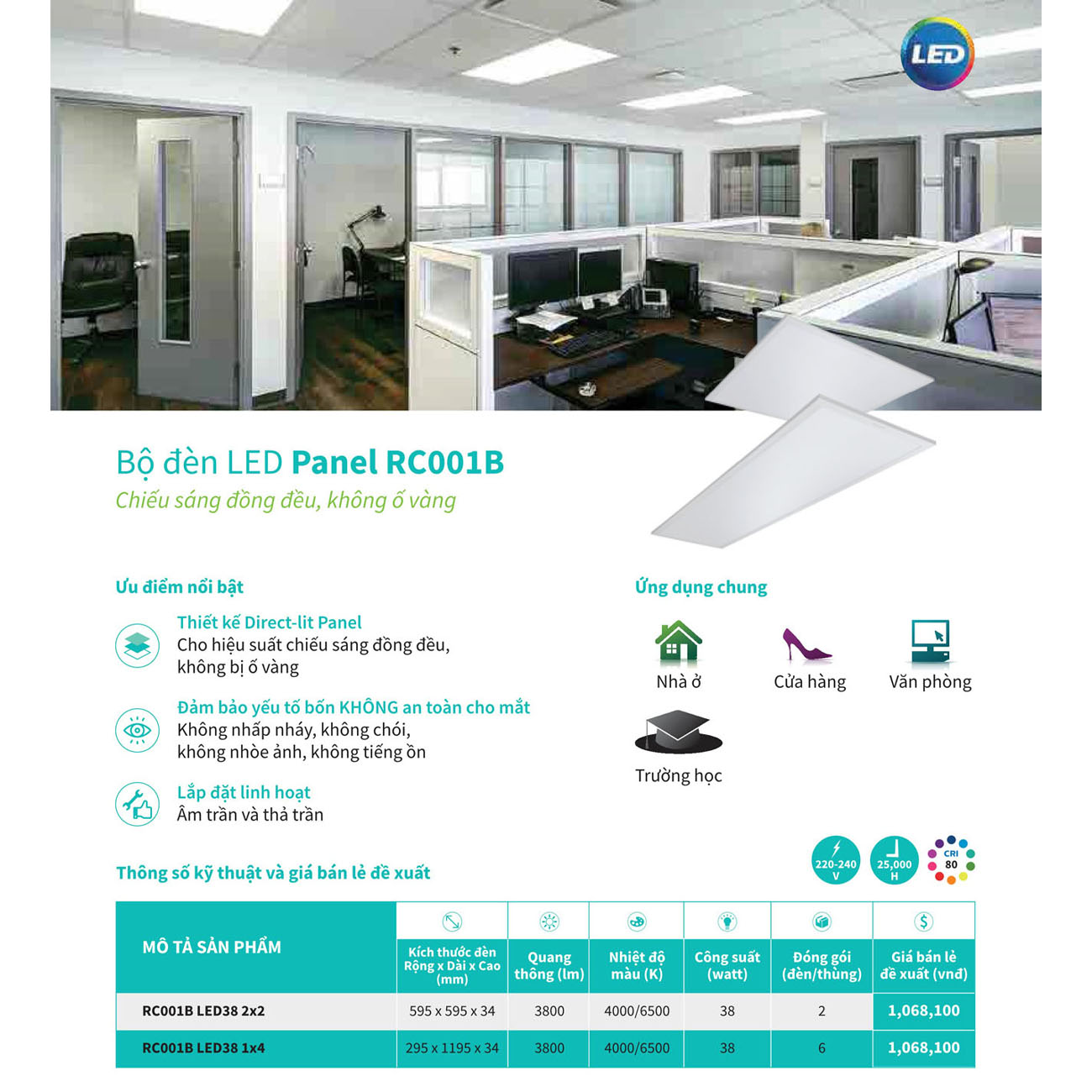 Đèn LED Panel Philips 600x600 - 48W - Ảnh 3