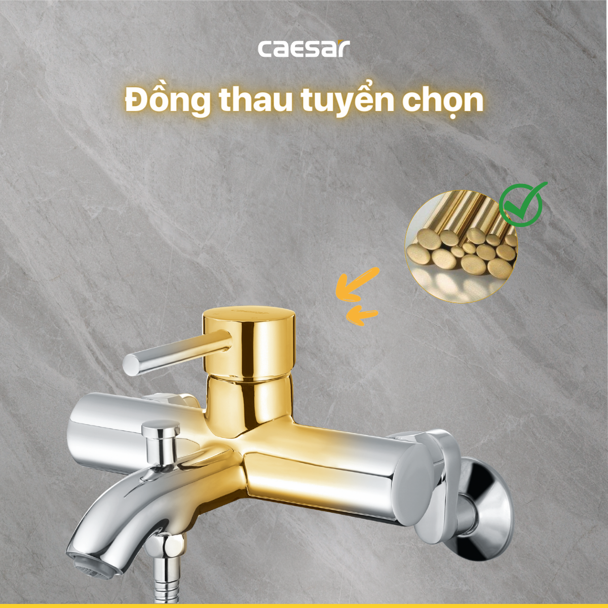 Combo Sen Vòi Caesar B530CU+S523C Nóng Lạnh - Ảnh 4